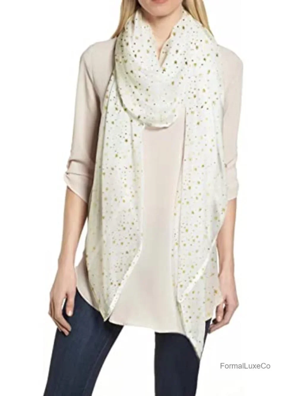 Lightweight Polyester Star Print Shawl Wrap Scarf